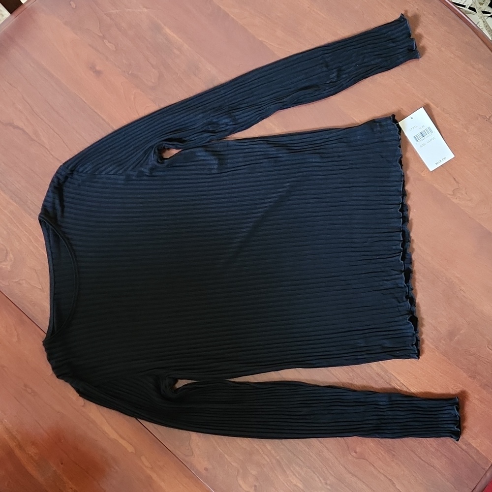 Hanky Panky Black Long Sleeve Top L New